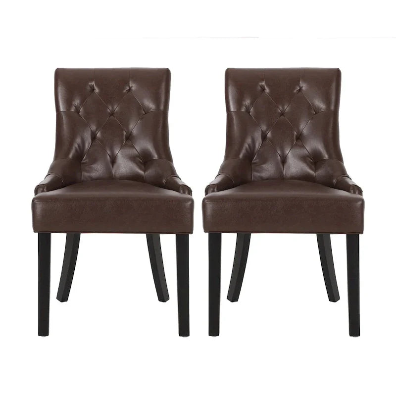 Set of 2 Cheney Tufted Dining Chairs by Christopher Knight Home