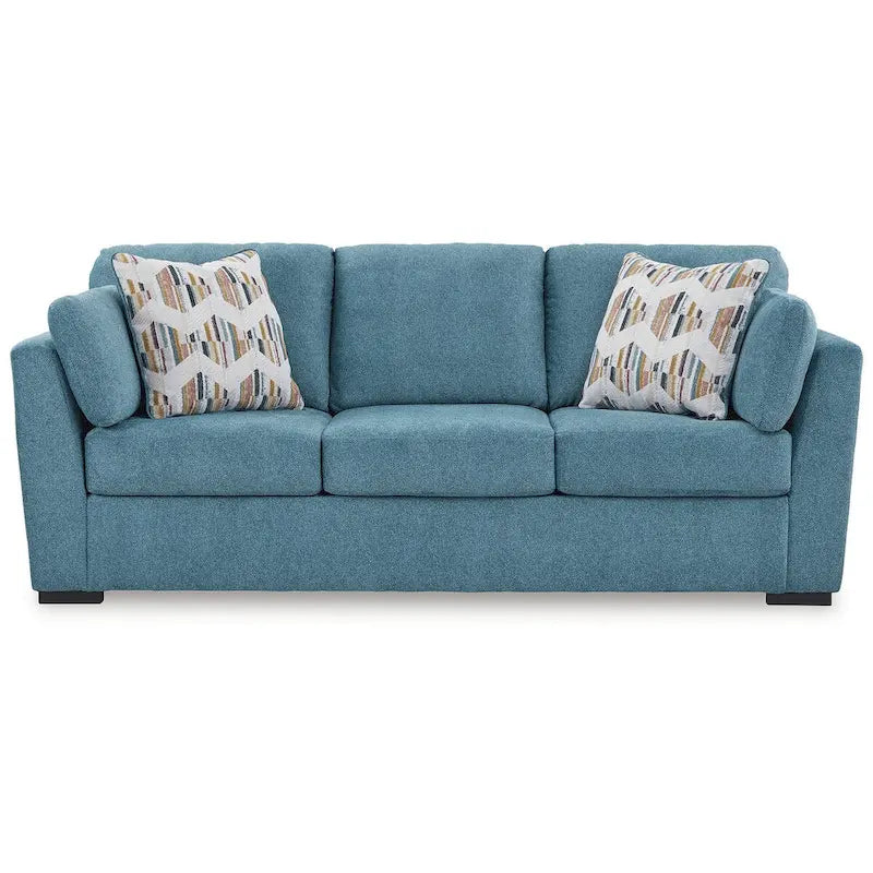 Signature Design by Ashley Keerwick Teal Queen Sofa Bed - Dimensions: 94" W x 41" D x 39" H