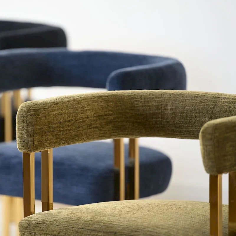Set of 2 Chenille Upholstered Armchairs