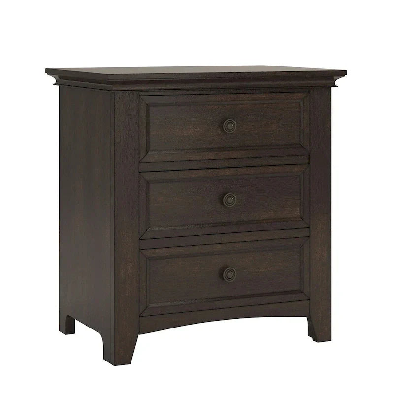 iNSPIRE Q Classic Ediline 3-Drawer Wooden Nightstand with Charging Station