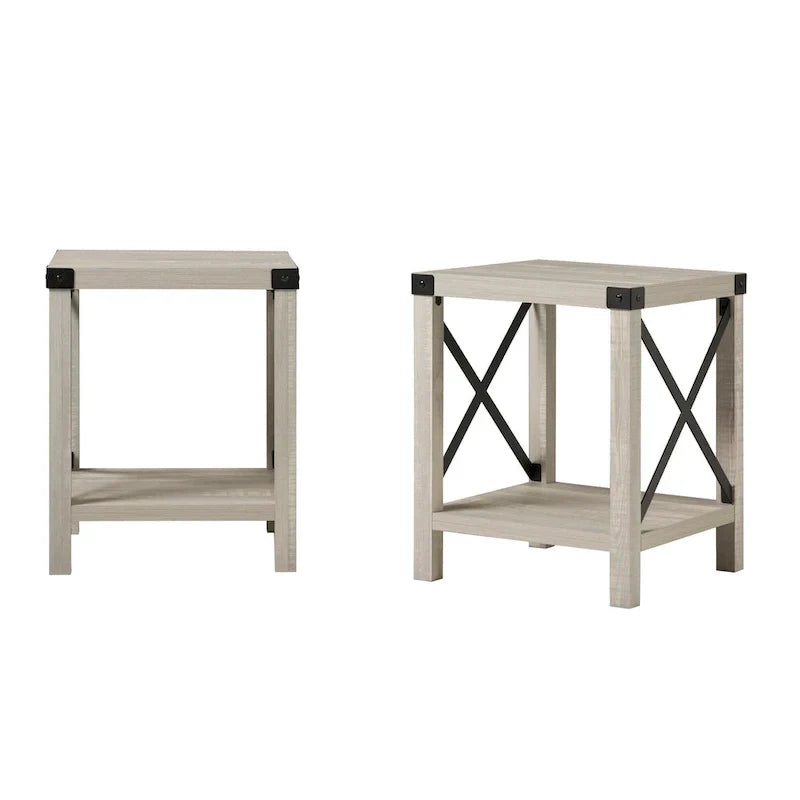Set of 2 Middlebrook Kujawa 18-Inch X-Side Accent Tables