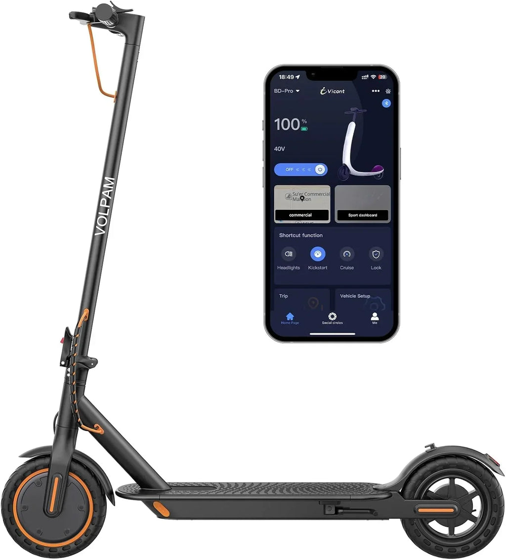 Electric Scooter 350W/500W Powerful Motor 8.5"/10" Solid Tires 19/22Mph 28/21/12 Miles Range