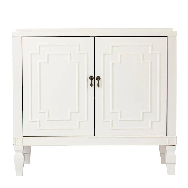 SEI Furniture Taborley Antique White Double-Door Accent Cabinet" can be rewritten as:"SEI Furniture Taborley Antique White Double-Door Accent Storage Cabinet