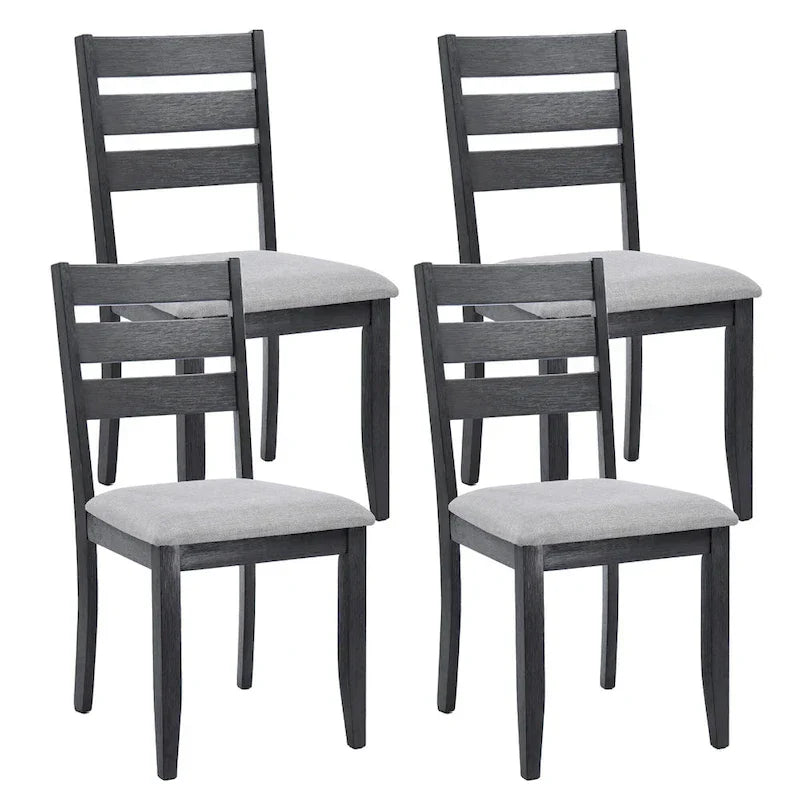 Set of 4 Slat Back Wooden Dining Chairs