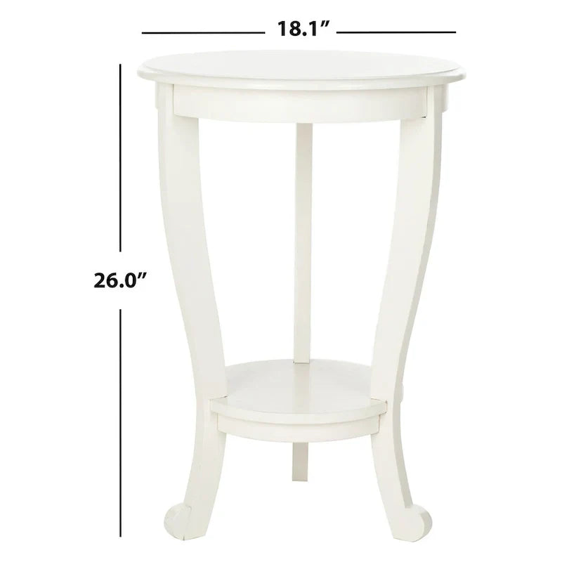 SAFAVIEH Carlotta Grey Pedestal Side Table - Dimensions: 18.1" W x 18.1" D x 26" H