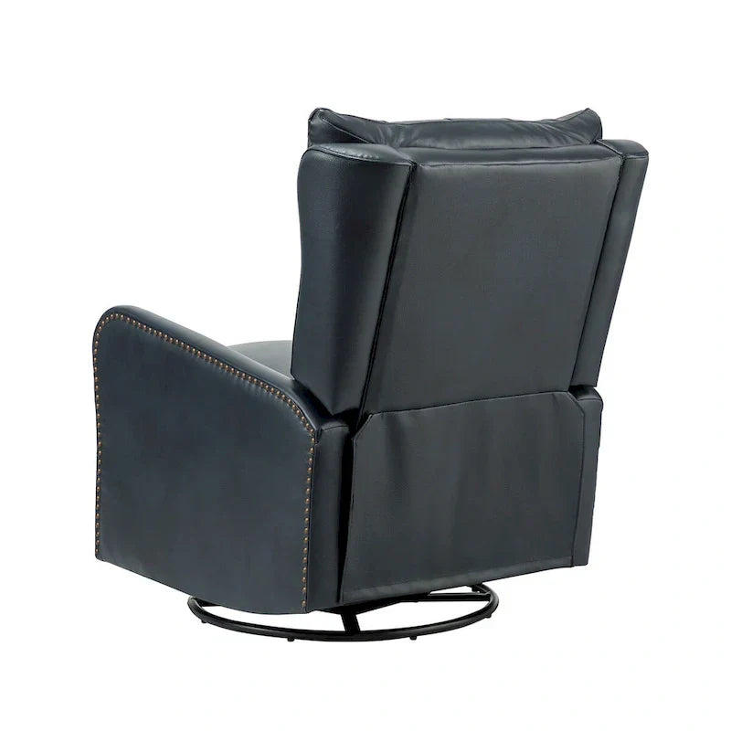 Jordano Mid-Century Leather Recliner with Metal Base by HULALA HOME