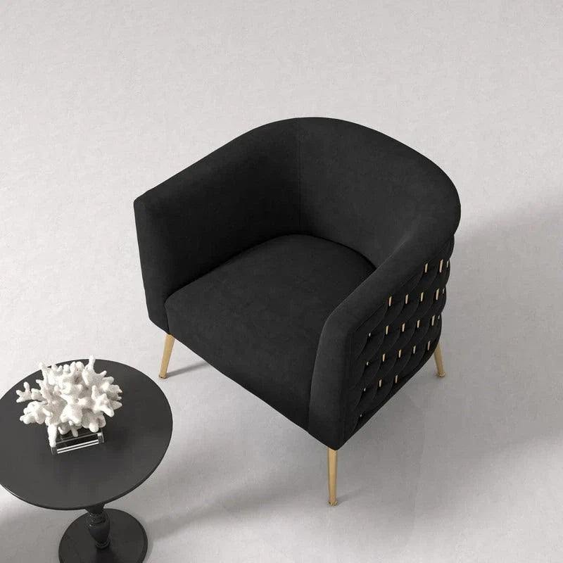 Set of 2 SEYNAR Mid-Century Modern Velvet Round Accent Chairs for Living Room