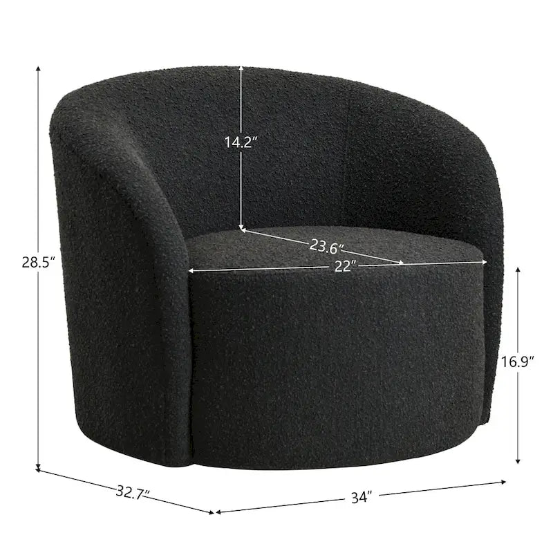 Set of 2 KINWELL 34-Inch Wide Upholstered Swivel Barrel Chairs