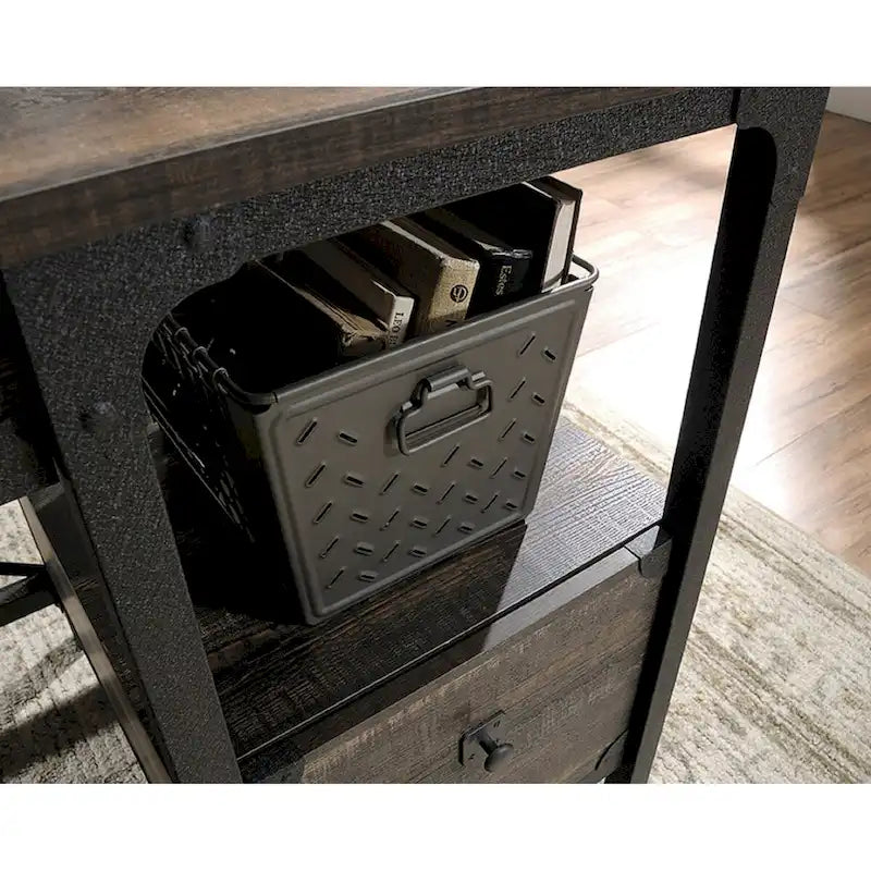Rustic Industrial Computer Desk with Drawers