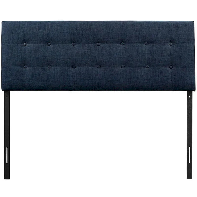 Hixson Elegant Dark Blue Fabric King Size Headboard