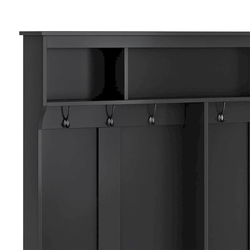 Merax Versatile Hall Tree with Hooks, Shelves, and 24 Shoe Storage Cubbies