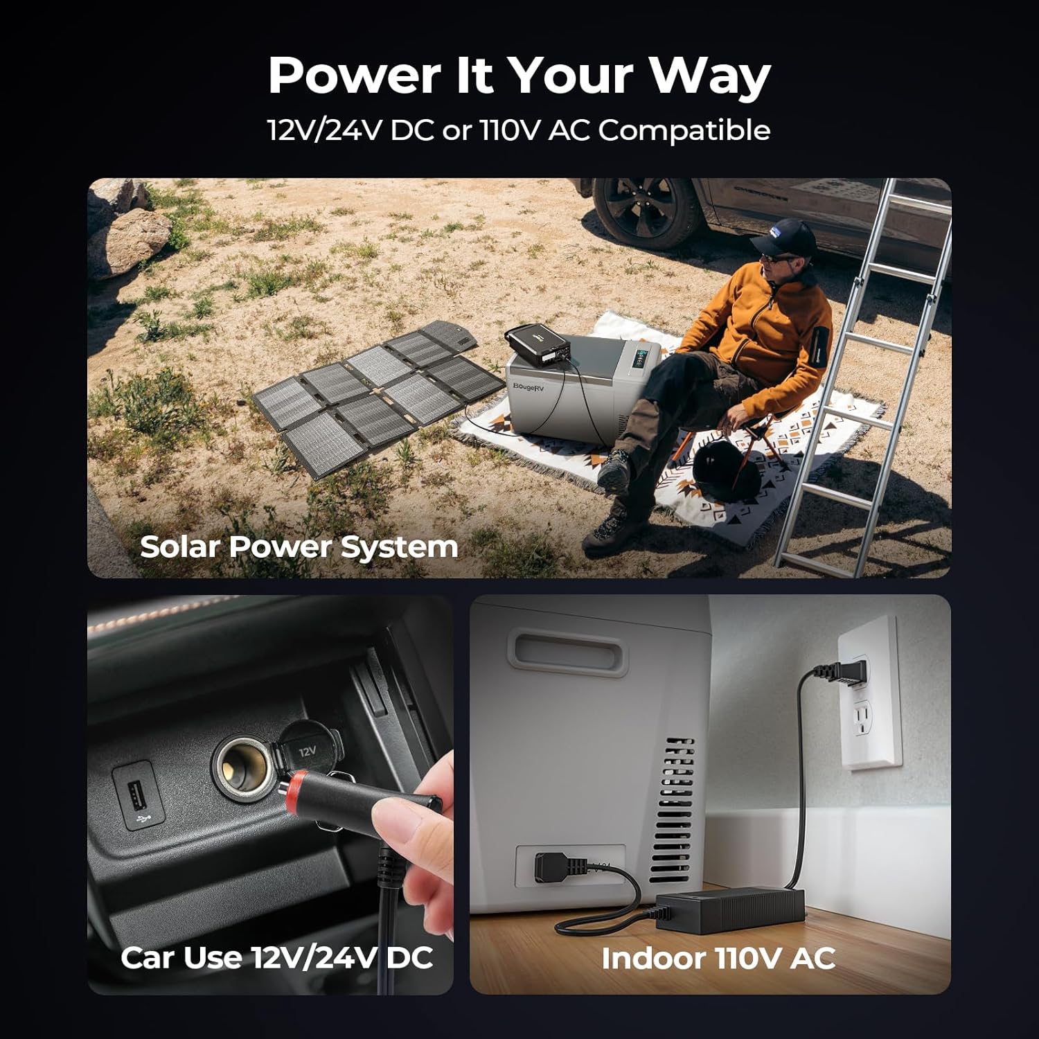 12 Volt Refrigerator 12V Car Fridge 23 Quart Portable Freezer Compressor Cooler 12/24V DC 110~240 Volt AC for Truck Van RV Camper SUV Travel Camping Road Trips Tailgating -7��~50��