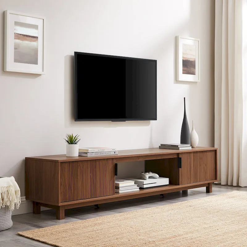 Middlebrook Designs Contemporary 70-Inch TV Stand with Fluted Doors