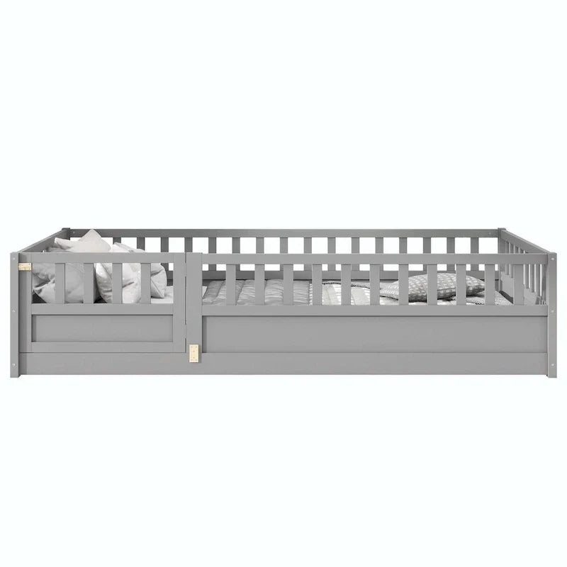 Montessori wooden children's floor bed with Support slat