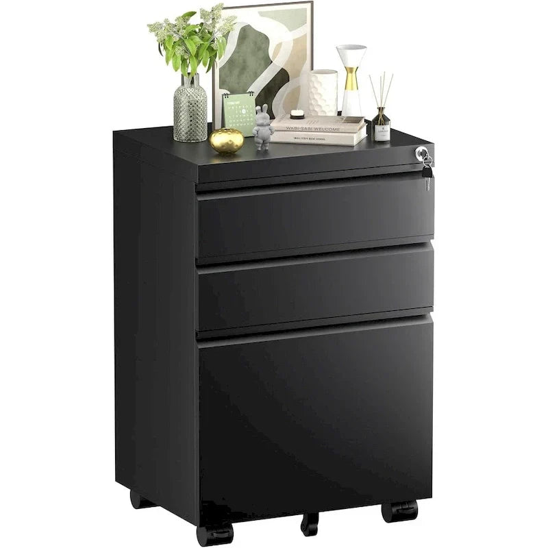Metal Locking File Cabinet with 3 Drawers for Home Office