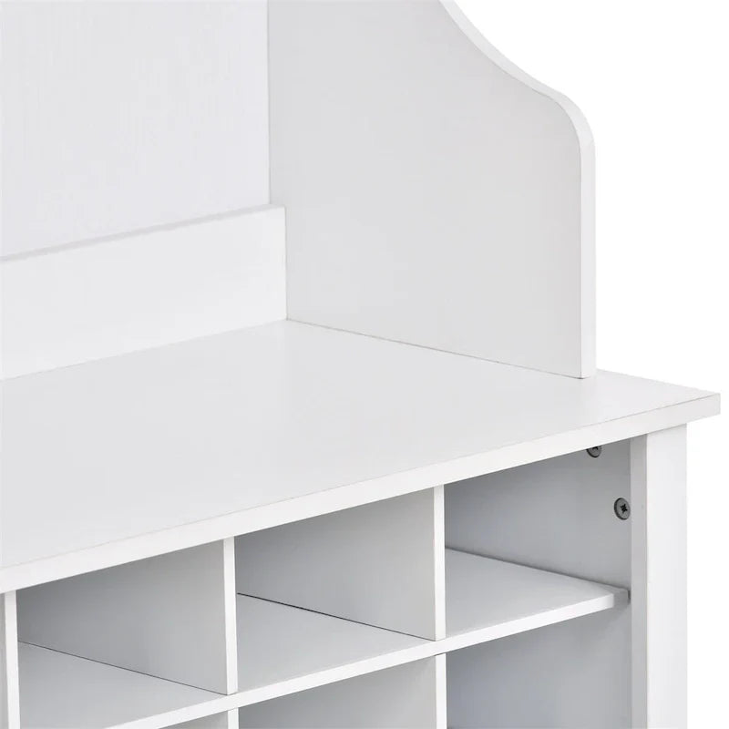 Merax Versatile Hall Tree with Hooks, Shelves, and 24 Shoe Storage Cubbies