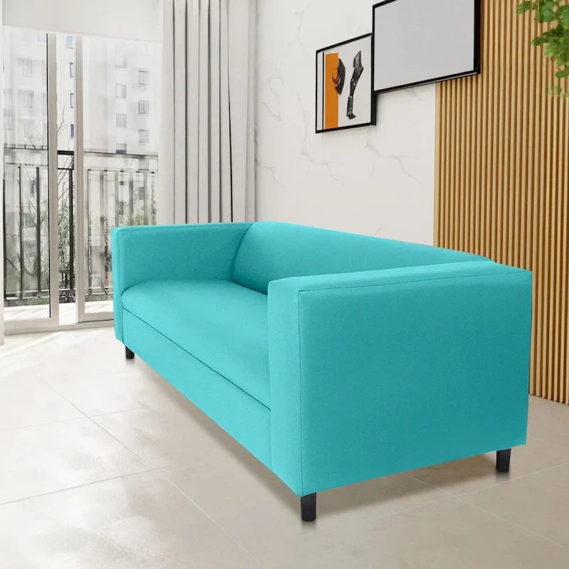Mid-Century Modern 3-Seater Sofa by Coast to Coast Sofas - Upholstered Faux Leather with Solid Wood Frame