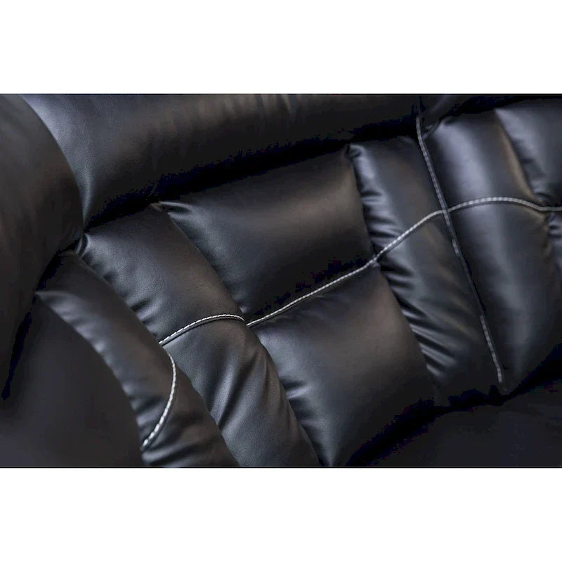 Mid-Century Modern Faux Leather Reclining Sectional Sofa