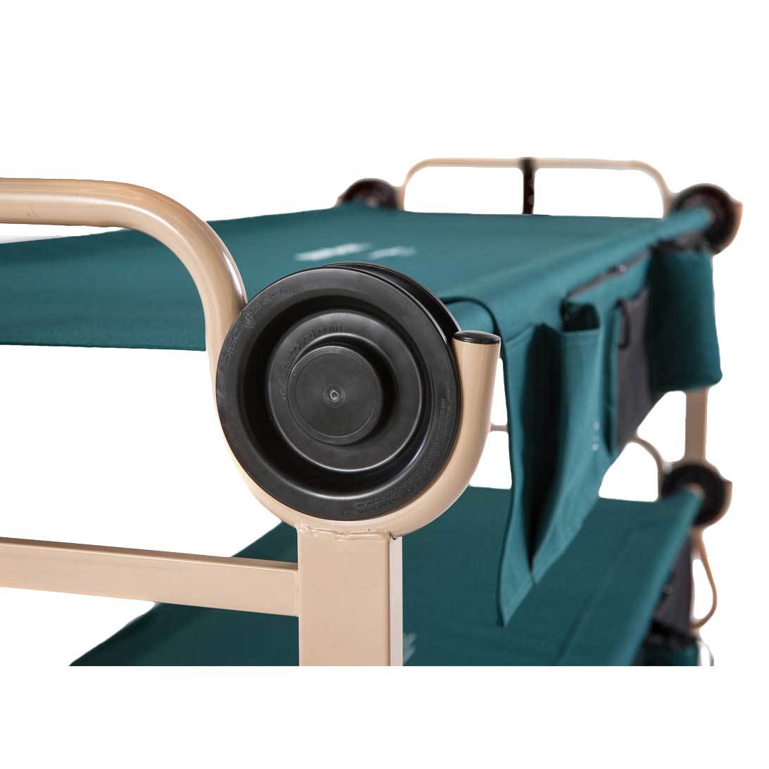 Disc-O-Bed Large Cam-O-Bunk Benchable Double Cot with Storage Organizers, Green