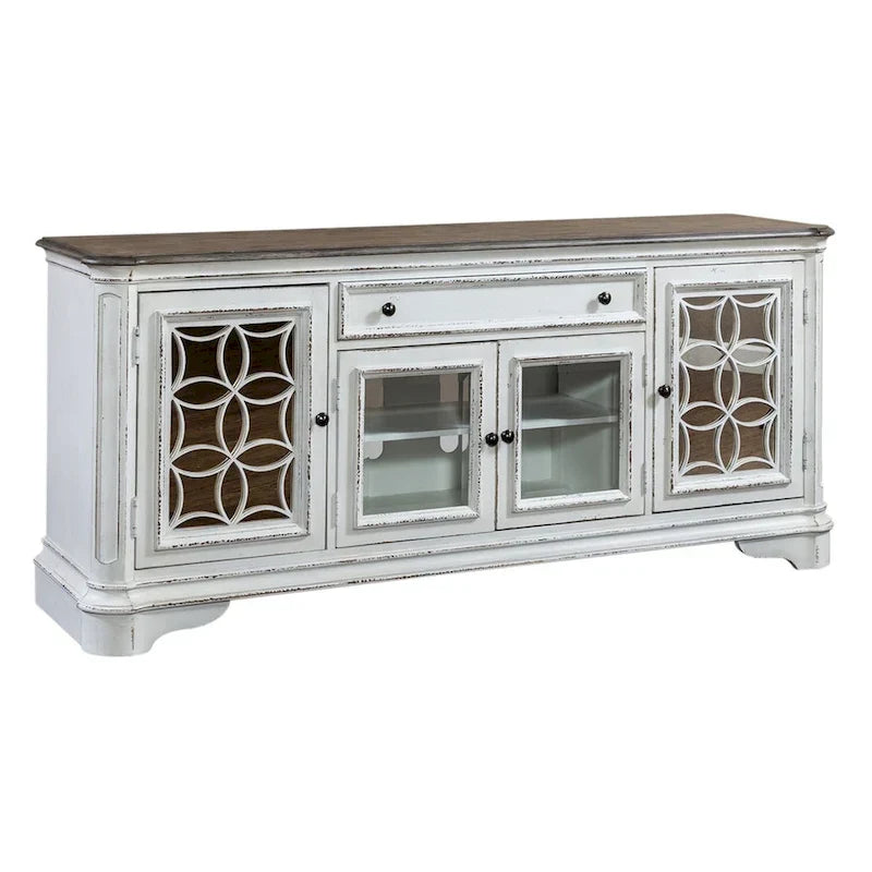 Magnolia Manor Mirrored TV Stand for Entertainment - Available in 2 Finishes