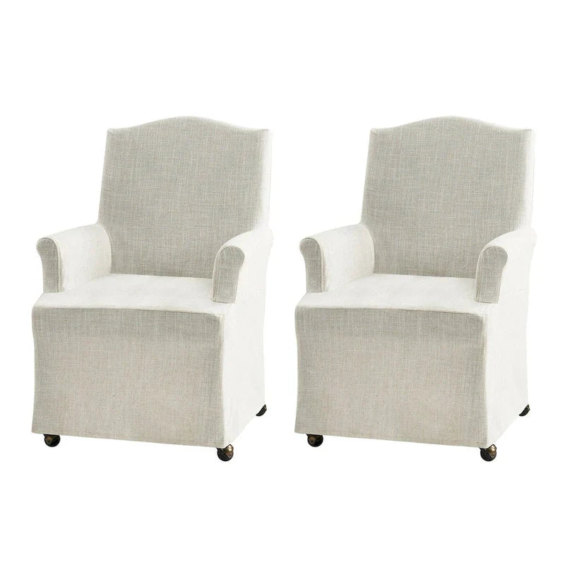 Set of 2 Alethea Upholstered Dining Chairs with Slipcovers and Solid Wood Legs by HULALA HOME
