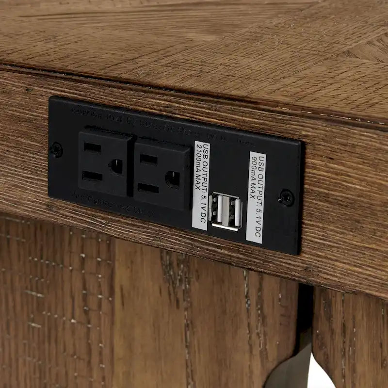 Landmark 60-Inch Wide Sofa Table with Dual Legs in Weathered Oak Finish