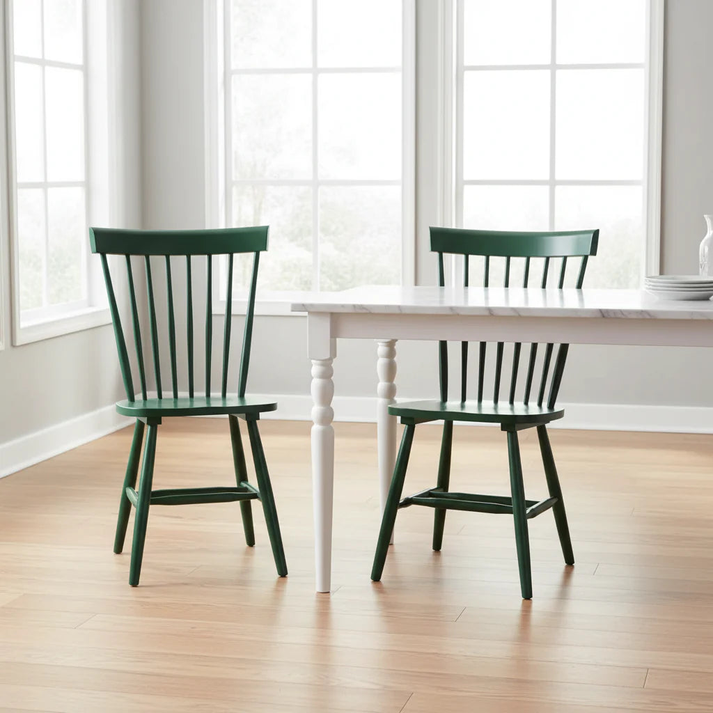 Set of 2 Venice Solid Wood Spindle Dining Chairs by Simple Living