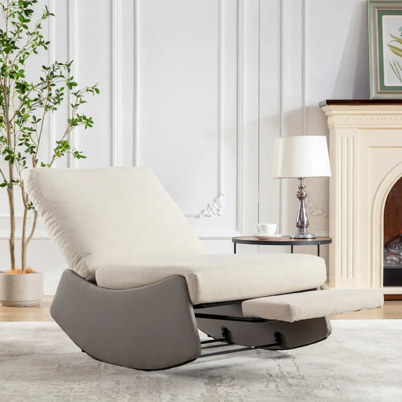 GDFStudio Contemporary Rocking Recliner with Footrest