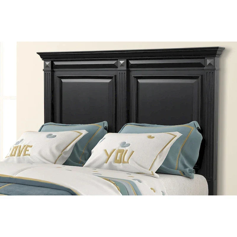 Roundhill Furniture Renova Vintage Black Wooden Bedroom Collection