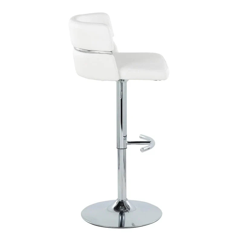 Set of 2 Silver Orchid Lena Adjustable Bar Stools with Rounded T Footrest