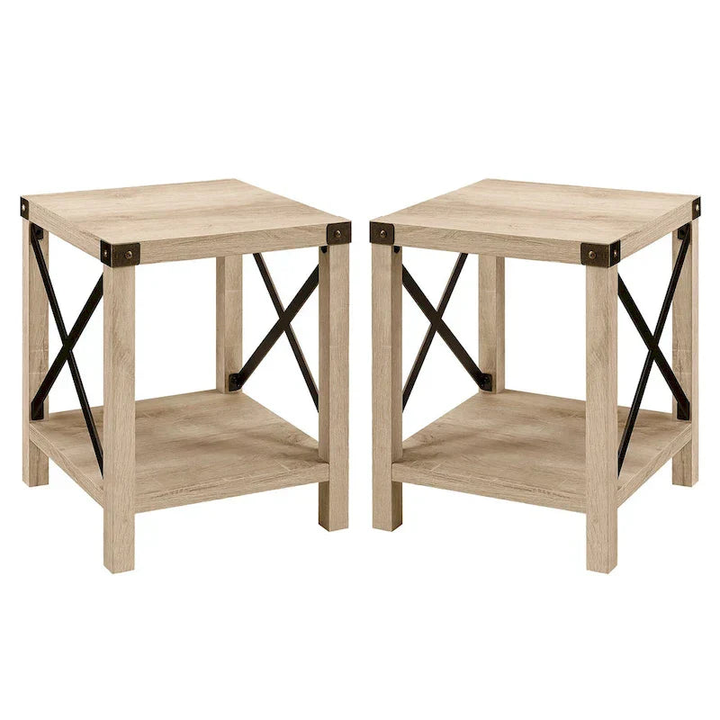Set of 2 Middlebrook Kujawa 18-Inch X-Side Accent Tables