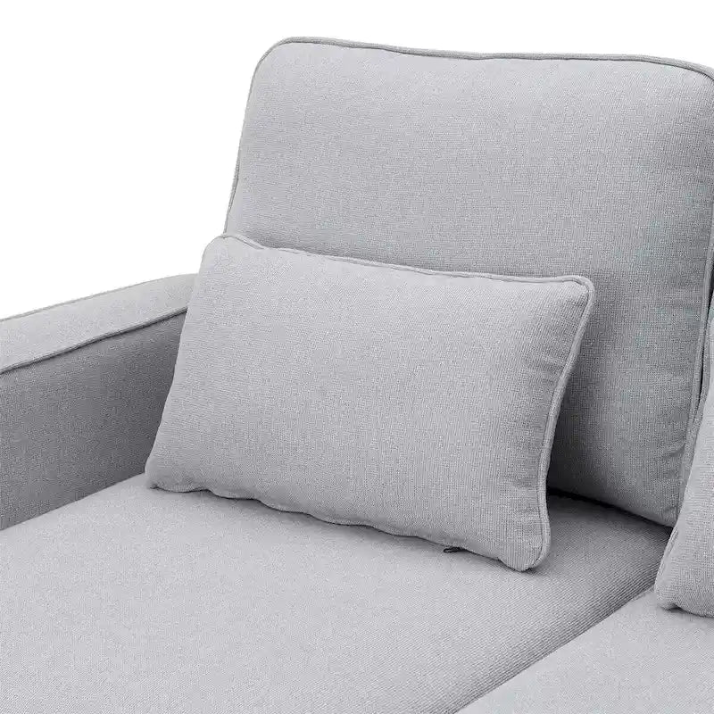 Merax 104 Modern 4-Seater Linen Sofa with Armrest Pockets and 4 Pillows - Minimalist Design