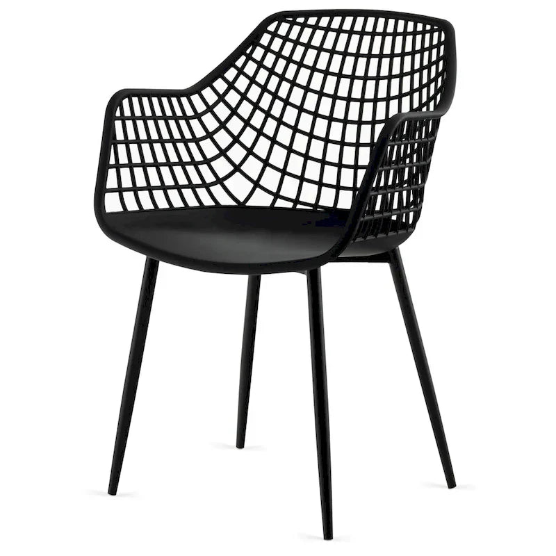 Set of 4 Modern Plastic Shell Dining Chairs with Metal Legs by Costway