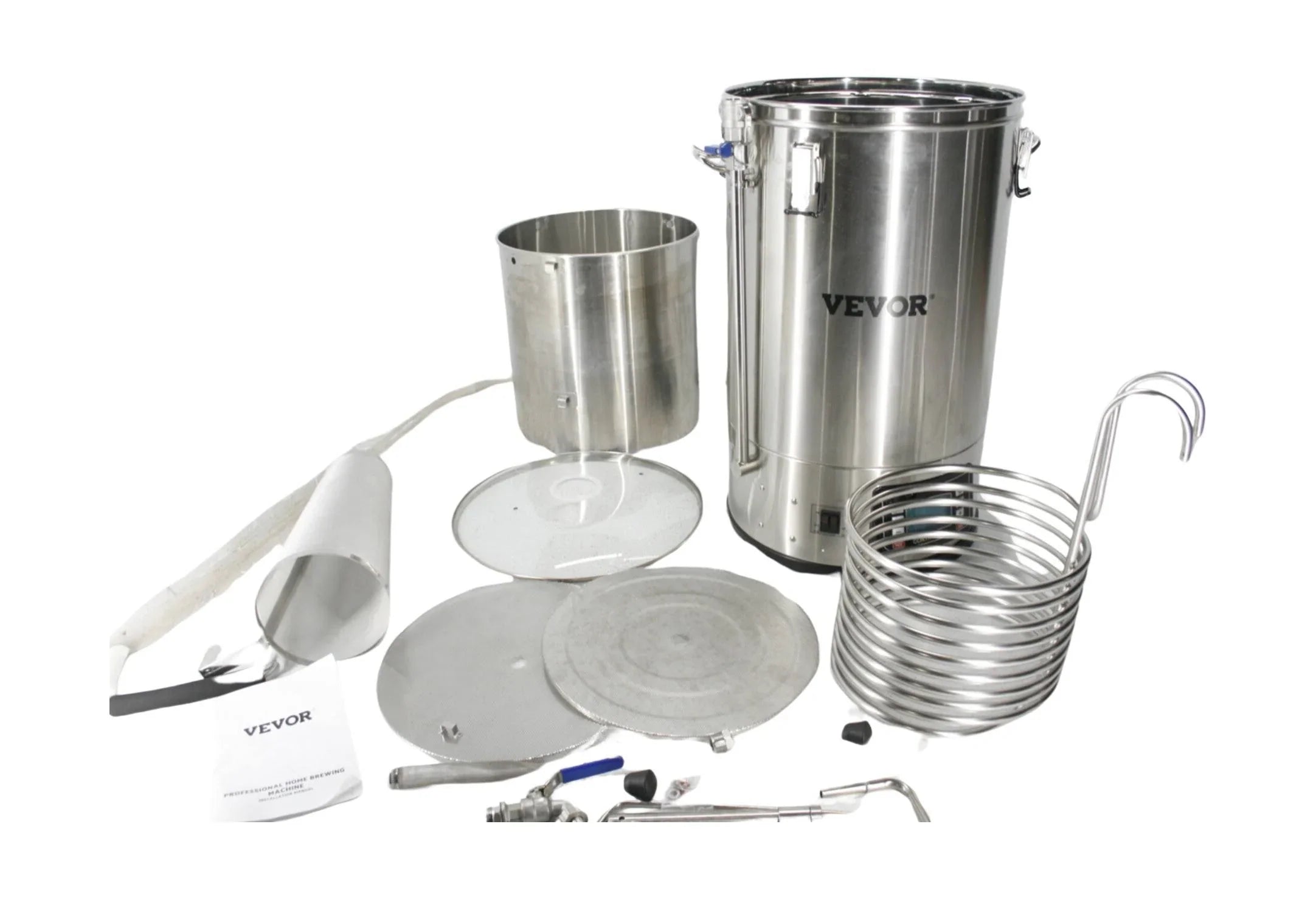 VEVOR Electric Brewing System 9.2 Gal/35 L Brewing Pot All-in-One Home Beer Brewer w/Pump - 9.6Gal