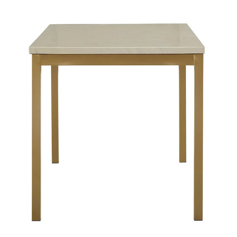 iNSPIRE Q Bold Darcy Gold Dining Table with Faux Marble Top