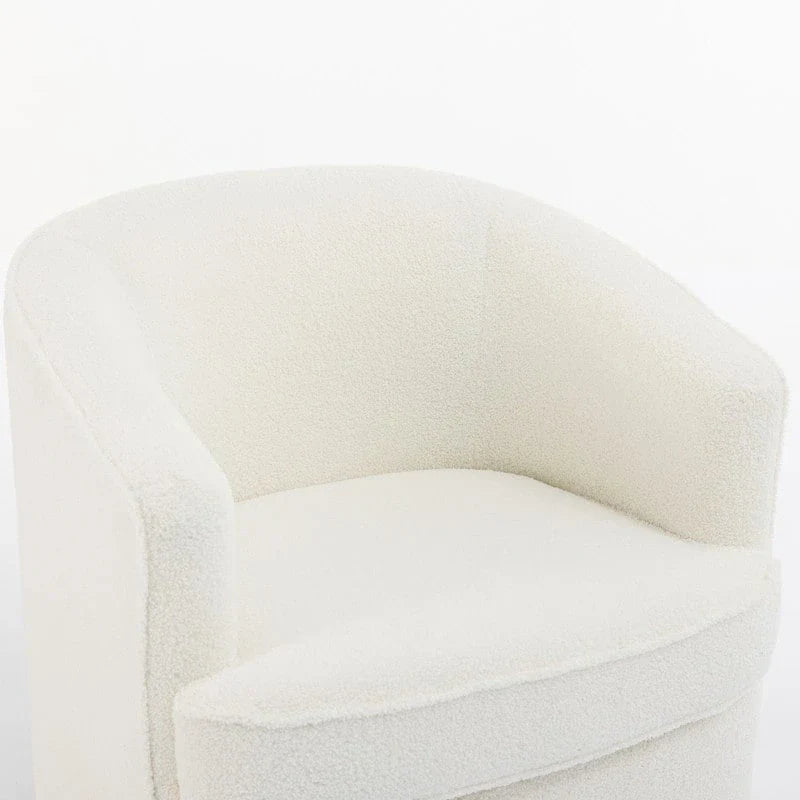 SEYNAR Contemporary Boucle Upholstered 360° Swivel Accent Chairs - Set of 2
