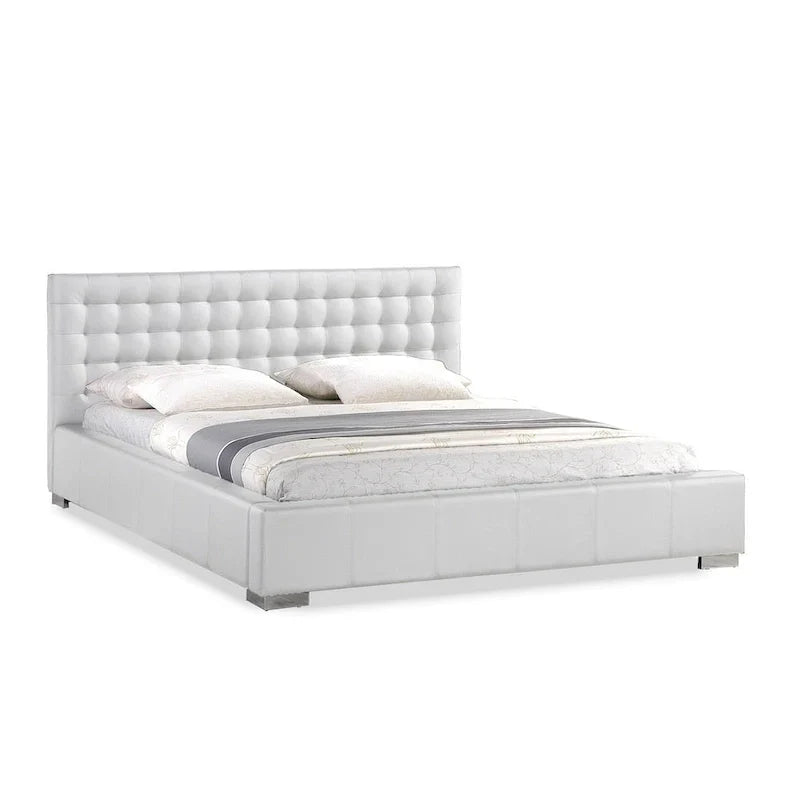 Madison Contemporary White Queen Platform Bed