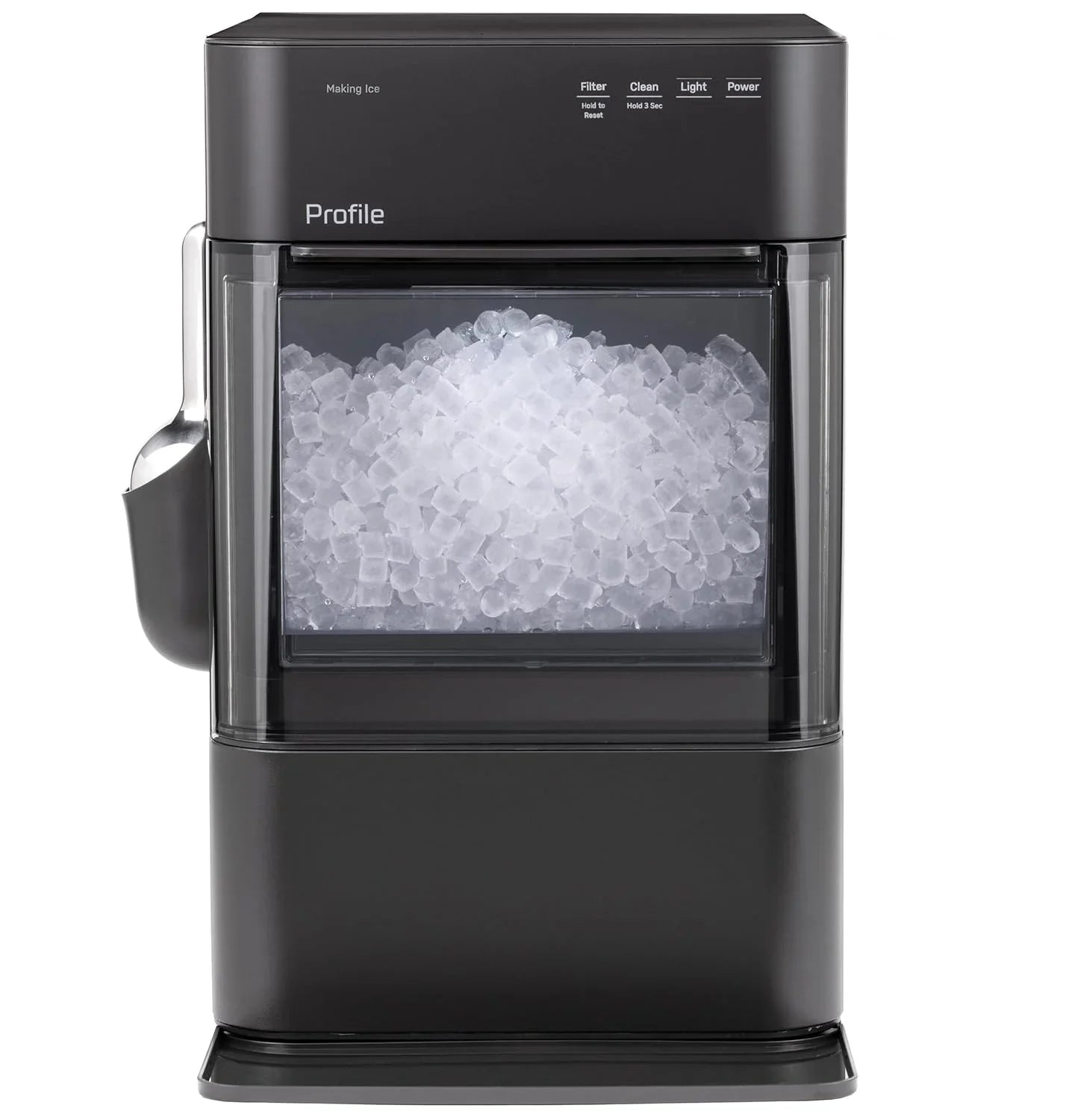 GE Profile Opal 2.0 Ultra Nugget Ice Maker with Scale Inhibiting Filter, Scoop Included, 38 lbs in 24 Hours, Pellet Ice Machine with WiFi & Smart Connected, Stainless Steel
