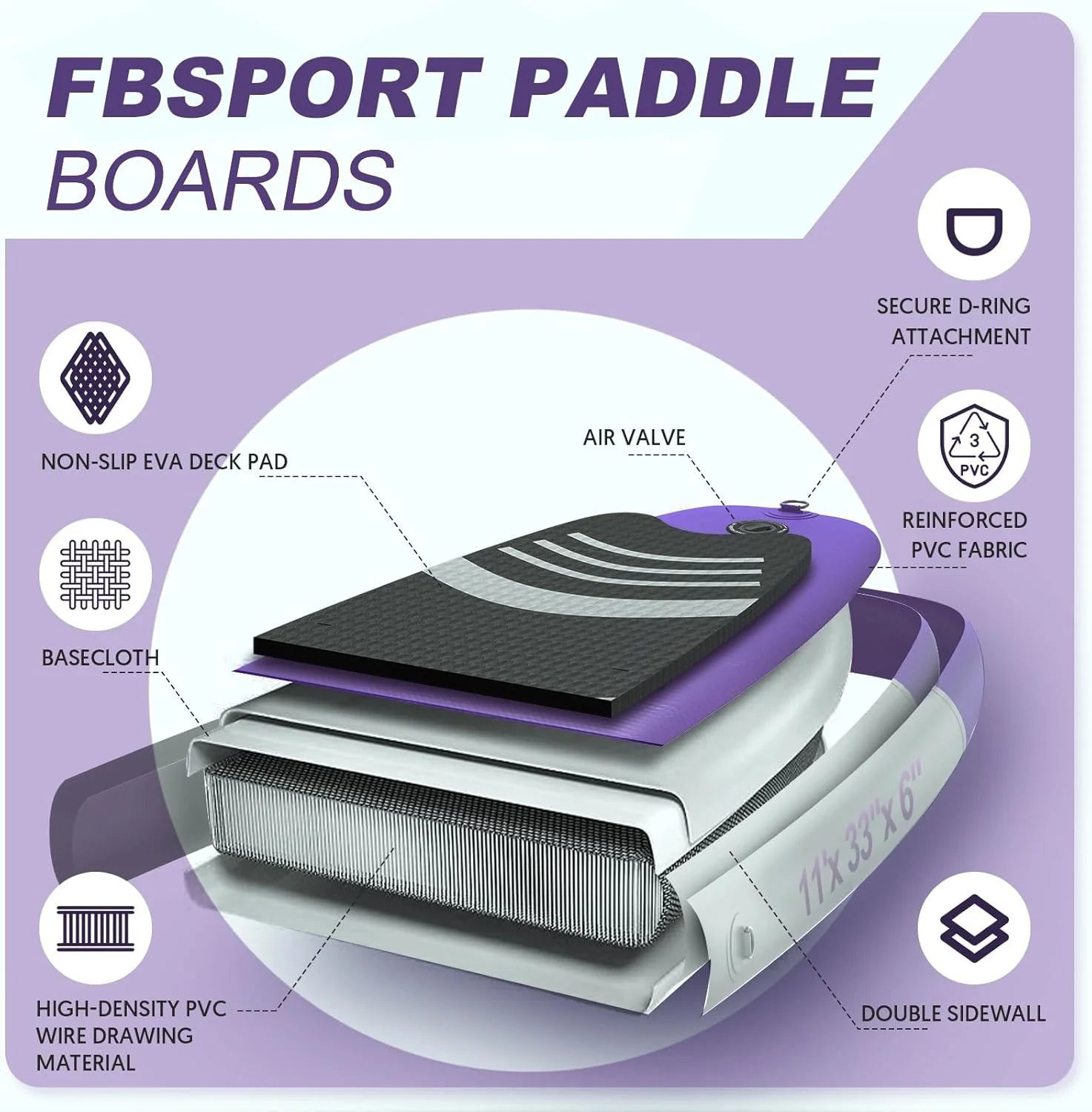 Premium Stand Up Paddle Board Yoga Board with Durable SUP Accessories & Carry Bag | Wide Stance Surf Control Non-Slip Deck Leash Paddle and Pump for Youth & Adult