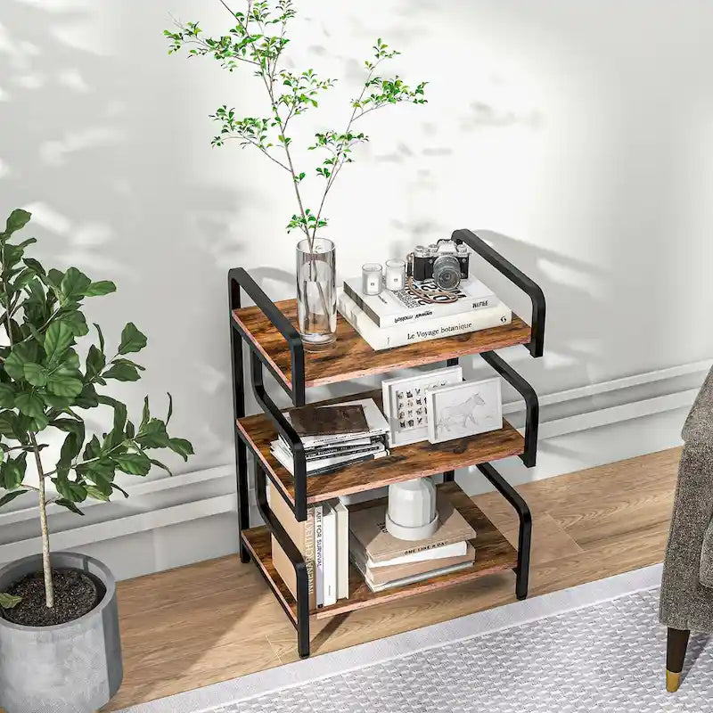 HOMCOM Industrial 3-Tier Printer Stand with Storage - Versatile Metal Rack for Home Office