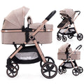 Lortsybab 2-in-1 Baby Stroller Folding Infant Newborn Pram Stroller with Reversible Seat