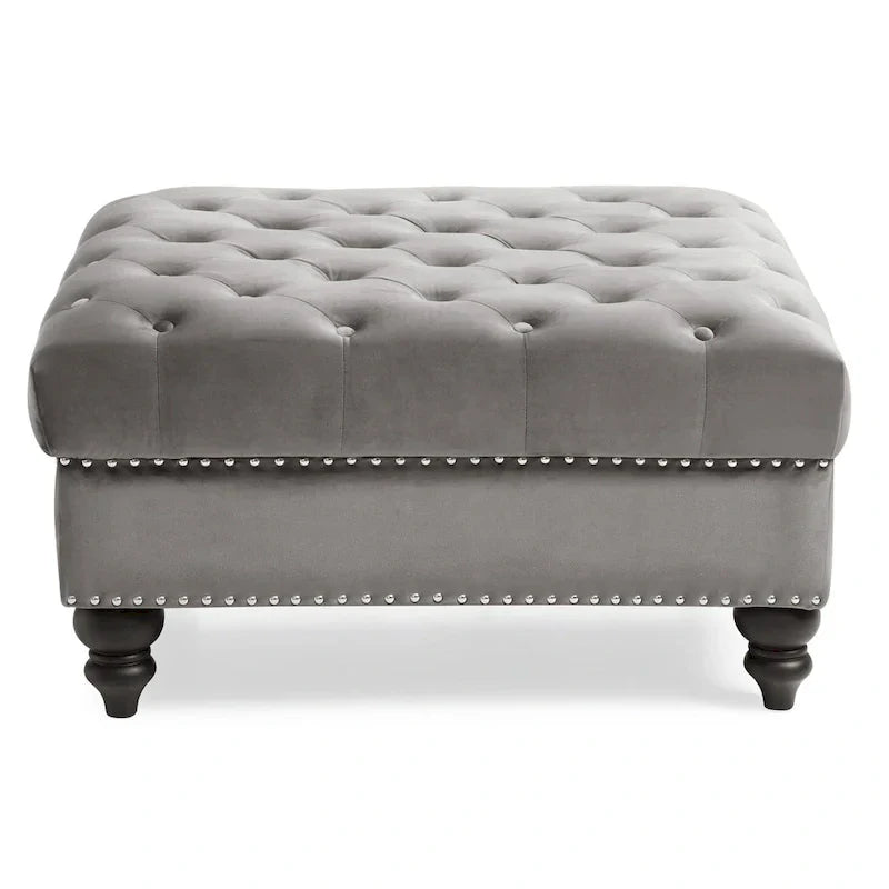 Luxurious Nola Velvet Tufted Extra-Large Ottoman