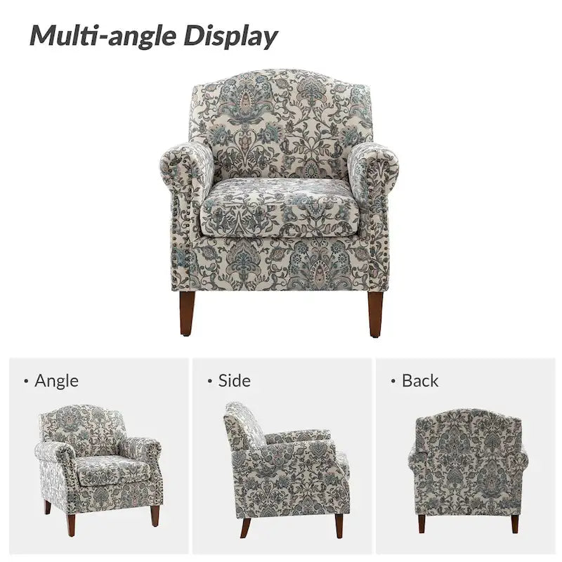 Giampiero Upholstered Wooden Armchair with Nailhead Accents by HULALA HOME