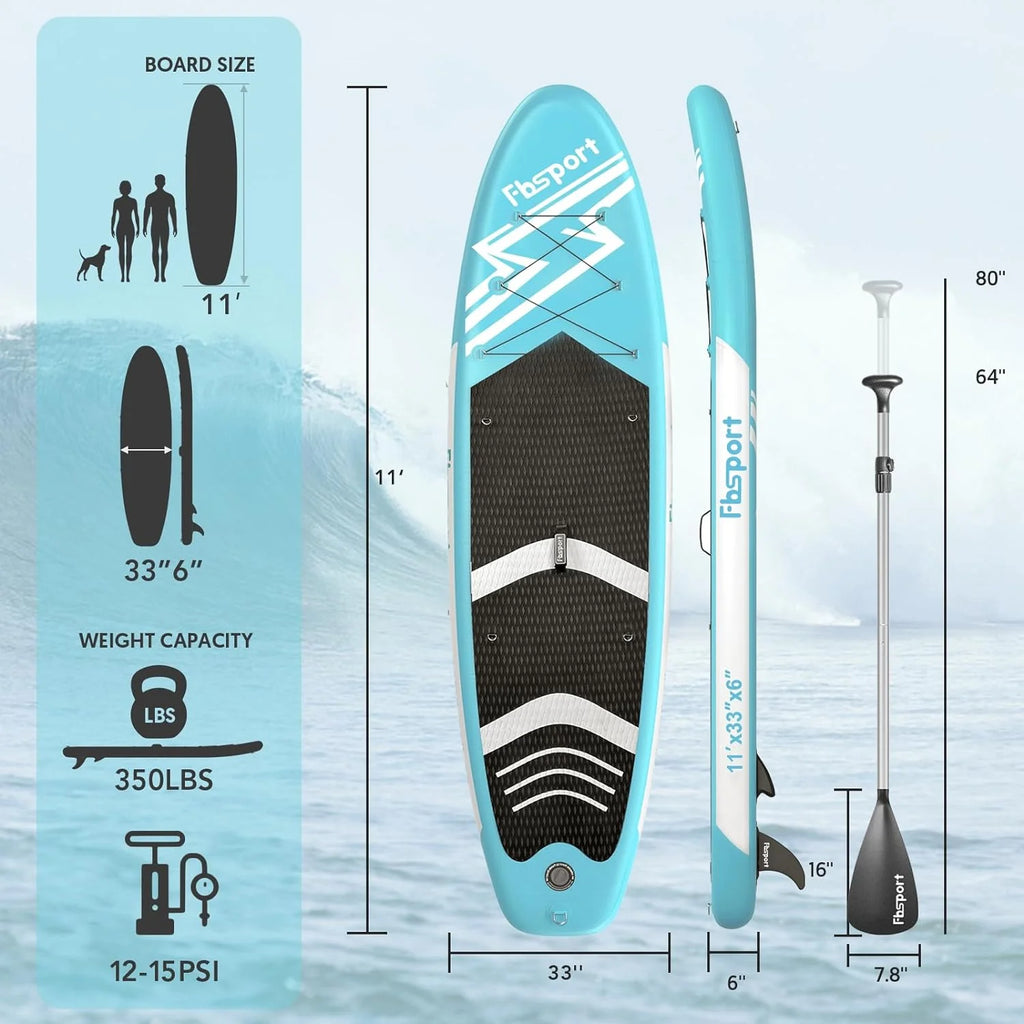 Premium Stand Up Paddle Board Yoga Board with Durable SUP Accessories & Carry Bag | Wide Stance Surf Control Non-Slip Deck Leash Paddle and Pump for Youth & Adult