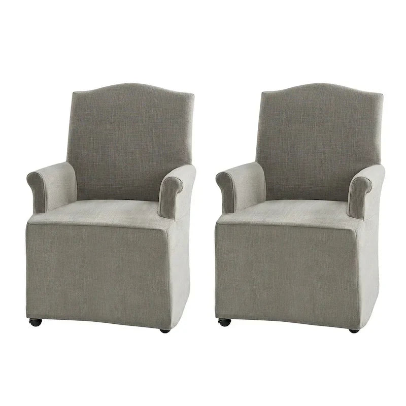 Set of 2 Alethea Upholstered Dining Chairs with Slipcovers and Solid Wood Legs by HULALA HOME