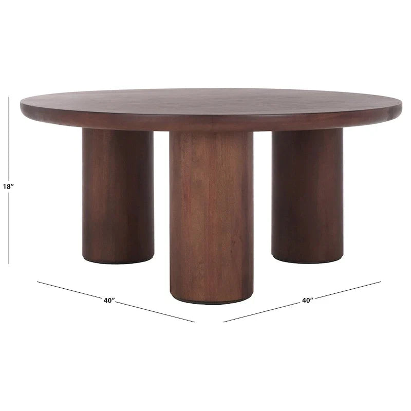 SAFAVIEH Home Mork Round Coffee Table with 3 Legs - 40" W x 40" D x 18" H