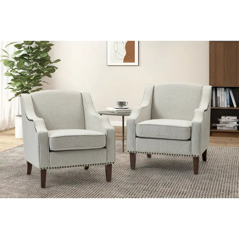 Set of 2 Lucretius Armchairs with Nailhead Trim by HULALA HOME