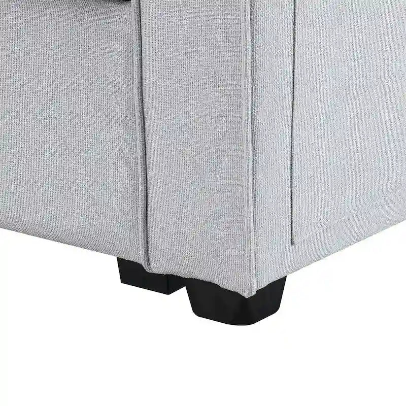 Merax 104 Modern 4-Seater Linen Sofa with Armrest Pockets and 4 Pillows - Minimalist Design