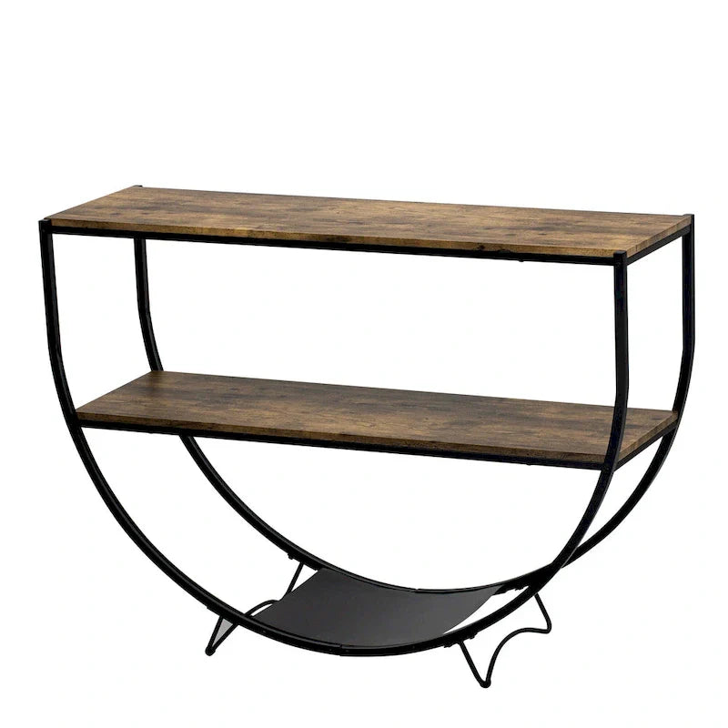 Merax Rustic Industrial Demilune Console Table