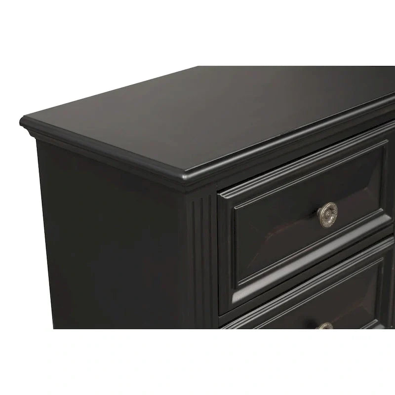 Roundhill Furniture Renova Vintage Black Wooden Bedroom Collection